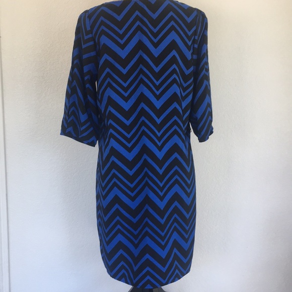 iZ Byer blue and black chevron dress size large - Picture 4 of 7
